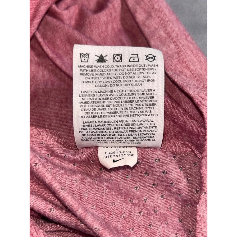 Nike Running Dri-FIT Shirt Pink Heather Reflective Short Sleeve 892813-618 M